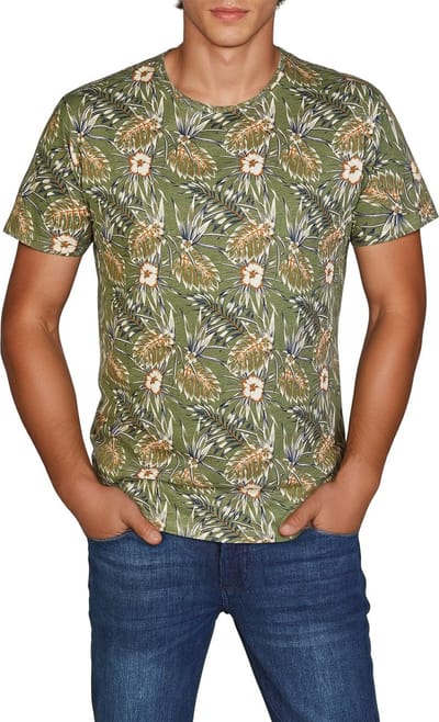 riverso Heren T-Shirt RIVBill regular fit Olijf S Ronde Hals Volwassenen - gemaakt van 100% katoen