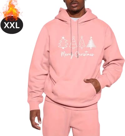 Bovista Kersttrui - Heren - Foute Kersttrui - Christmas Sweater - Kerst Sweater - Kerstboom - Christmas Jumper - Hoodie - Roze - XXL