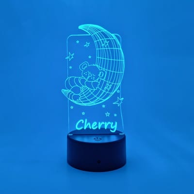 [Nice Little Things] - Gepersonaliseerde RGB LEDlamp Bear on the Moon