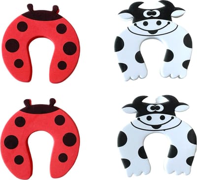 MixG | Deurstoppers Kind | Foam | 4 stuks | Koe en Lieveheersbeestje