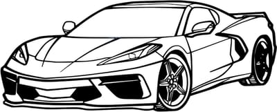 Corvette C8 wanddecoratie - Houten wandbord - Corvette C8 - 78x32cm - Mancave - Muurdecoratie - Sportwagen - Supercar - Sportauto