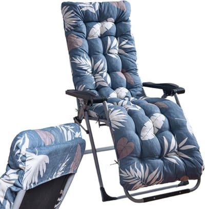 Ligstoel Kussen - Zonnebank Kussen - Buiten Ontspannen - Met Bevestigingsbanden - 170 x 53 cm - Stijl 1
