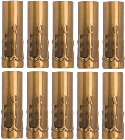 Dailygoods - 10st Metalen Kaars Socket Covers, E14 Kandelaar Base Kaars Lamphouder Metalen Buis Kroonluchter Covers voor Thuis Kroonluchters Kaarslichten, Verlichting DIY (goud brons)