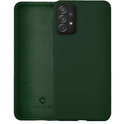 Coverzs Luxe Liquid Silicone Case geschikt voor Samsung Galaxy A52s - Donkergroen - Groen - Dark Green - Siliconen hoesjes geschikt voor Samsung Galaxy A52s hoesje - Silicone case beschermhoes - Backcover hoes