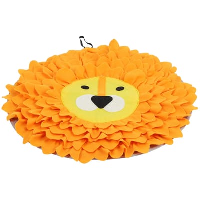Tapis d'alimentation à renifler pour chien de compagnie Distrayant pour l'entraînement à la recherche de nourriture Jouet Couverture Motif Lion yellow