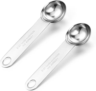 Set van 2 RVS 5ml Maatlepels voor Koffie, Thee en Specerijen - Perfect voor Bakken en Portioneren
