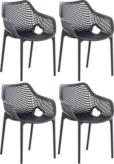 CLP Air XL Set van 4 Stapelstoelen - donkergrijs