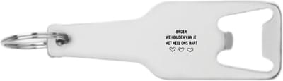 Akyol - broer we houden van je met heel ons hart flesopener - Broer - de liefste broer - cadeautje - verjaardagscadeau - verjaardag - cadeau voor broer - cadeau - kado - geschenk - gift - broer artikelen - 105 x 25mm