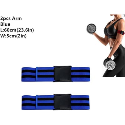 Training BFR Occlusie Banden Bodybuilding Gewichtheffen Arm Been Spiergroei Bloedstroom Beperkingsbanden Fitness Fitnessapparatuur 2pcs Arm Blue black