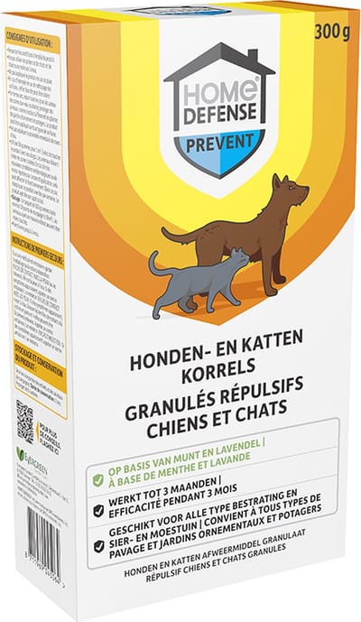 Home Defense - Honden en kattenafweermiddel korrels voor de tuin 300g - Veilig voor planten en dieren - Kattenverjager - Hondenverjager - Kattenschrik voor buiten