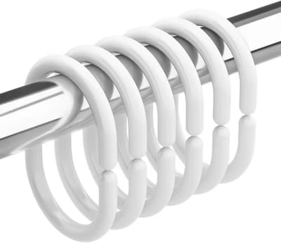 New Age Devi - Douchegordijn Ringen Set 12 Stuks - Wit - Douche Gordijn Ringen - Curtain Rings
