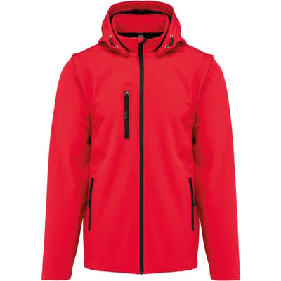 Kariban 3-laagse uniseks softshelljas met afneembare capuchon en mouwen K422 - Red - XS