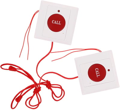 Noodknop - Alarmknop Paniekknop - Veiligheid Thuis - Trekkoord Activering - 8.5 cm - Wit
