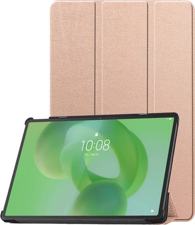 Hoesje Geschikt voor Lenovo Idea Tab Pro - Dun & Stevig - Trifold Bookcase - Hard Cover - Hardcover Book Case - Tablet Hoes - Rosé goud