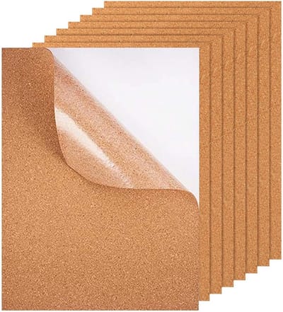 Kurkplaten Set - Prikbord Platen - DIY Decoratie - Zelfklevend en Snijdbaar - 30x21cm 2mm Dik - Natuurlijk Bruin