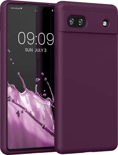 kwmobile telefoonhoesje geschikt voor Google Pixel 6a - Hoesje met siliconen coating - Smartphone case in bordeaux-violet