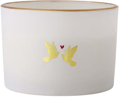 Zusss Geurkaars Glas Lovebirds Glas / Paraffine White / Gold