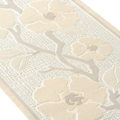 GRAFISCHE BLOEMEN BEHANGRAND | Zelfklevend - grijs beige crème - A.S. Création Only Borders 11