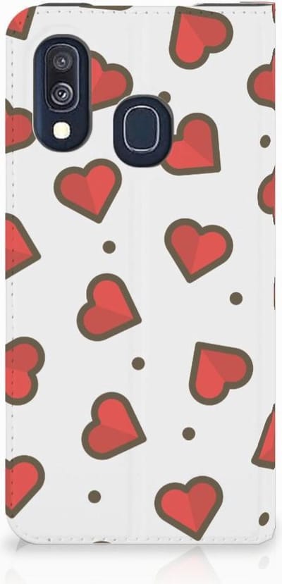 Samsung Galaxy A40 Hoesje met Magneet Hearts