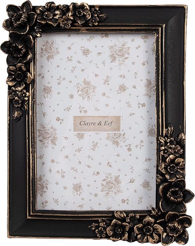Clayre & Eef Fotolijst 10x15 cm Zwart Kunststof