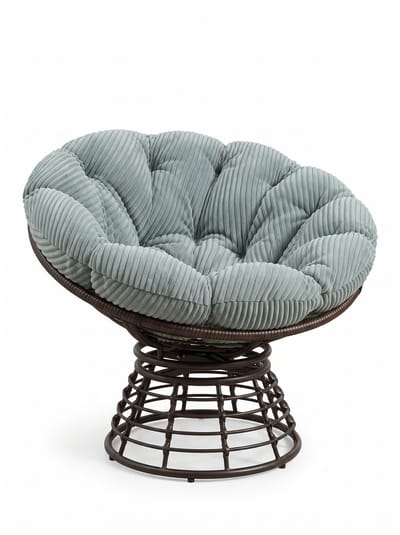 Ergonomische papasan stoel - 360 graden draaibare rotan stoel - Draaibaar - Comfortabel - 130 kg - Woonkamer en slaapkamer - 92x67cm - Lichtgroen
