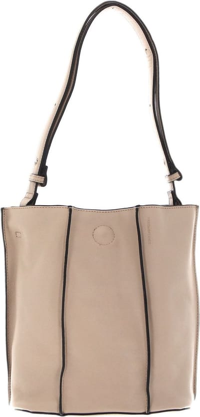 FREDsBRUDER Leren Schoudertas FB Midi Bucket Marble Beige