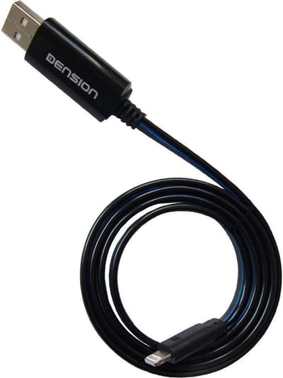 Dension - iPhone oplaad kabel - USB A naar Apple Lightning - 80 cm - Ingebouwde LED verlichting - iPhone en iPad kabel - zwart