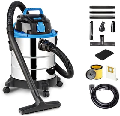 TIM® Karcher - Karcher Stofzuiger - Bouwstofzuiger - Festool Stofzuiger - Bouwstofzuiger Zonder Zak - Blauw en Zwart - 35cm x 35cm x 51cm