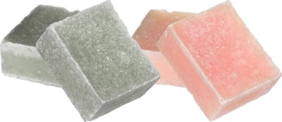 Ideas4seasons Amberblokjes/geurblokjes - roos en eucalyptus - 6x stuks - huisparfum
