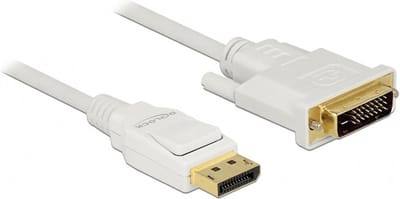 Premium DisplayPort naar DVI kabel - DP 1.2a (4K 30Hz) / wit - 1 meter