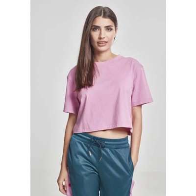 Urban Classics - Short Oversized Crop top - L - Roze
