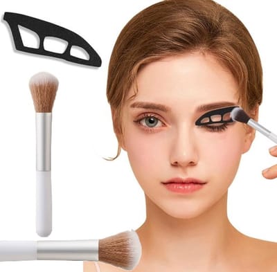 Oogschaduw Sjabloon Set met Borstel – Multifunctionele Eyeliner & Oogmake-up Stencil – Herbruikbare Siliconen Make-up Tool voor Perfecte Oogschaduw & Cat Eye
