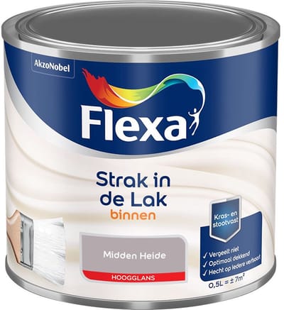 Flexa - Strak In De Lak Binnenlak Hoogglans - Midden Heide - Mengverf - 500 Ml