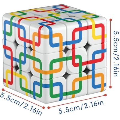 1/3x3x3 Magische Stressverlichtingskubus UV-bedrukt Glad Puzzelspel Speelgoed Cadeau voor Kinderen Volwassenen red