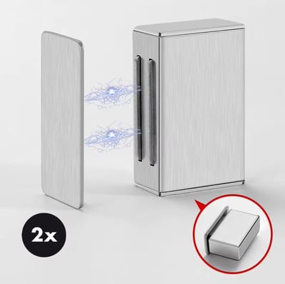Actie4you® - 2 stuks zelfklevende magnetische deuringang - Magnetische sluiting kast - Geschikt voor sterke magneten - Geen gaten boren nodig - Magneten die op kastdeuren kunnen worden geplakt – Deurmagneten - 4 x 2,5 cm – Zilver