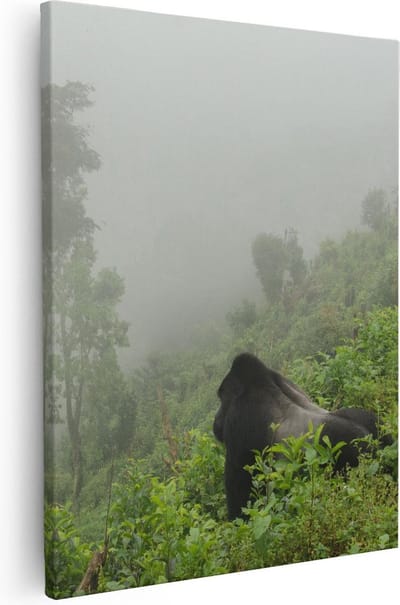 Artaza Canvas Schilderij Aap - 40x50 cm - Wanddecoratie Jungle - Muurdecoratie Wilde Dieren - Kamer Accessoires