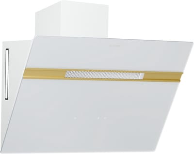 Klarstein Afzuigkap Alina 60 cm wandmodel, 600 m³/u luchtdebiet, energie-efficiëntieklasse A, LED-verlichting in 9 kleuren, touchscreen bedieningspaneel, witgoud, recirculatie mogelijk - Wandafzuigkap - 230W 52 dB - voor Keuken - RVS - Rood