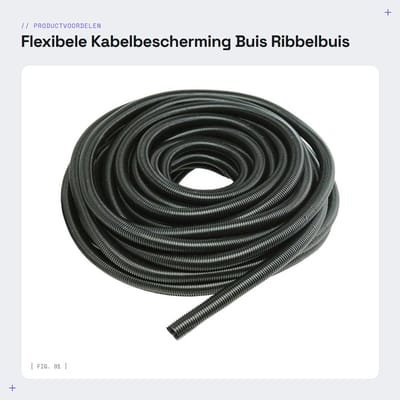Dailygoods- Ribbelbuis 28mm - Kabelbescherming - Kabelmanagement - Gespleten Weefgetouw - Flexibel - Lengte 3 Meter - Kabelgoot