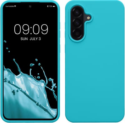 kwmobile telefoonhoesje geschikt voor Samsung Galaxy A56 5G - Hoesje met siliconen coating - Smartphone case in ijsblauw