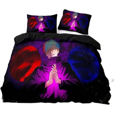 Jujutsu Kaisen Beddengoedset, Satoru Gojo Beddengoedset voor Tieners Jongens Volwassenen, Japanse Beroemde Anime Dekbedovertreksets 175x220cm 3pcs