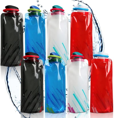 Dailygoods- Waterfles 500 ml - Opvouwbaar - Flexibel - Herbruikbaar - Schroefdop - Voor wandelen/reizen - Drinkfles