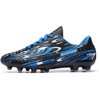 Chaussures de Football pour Enfants Hommes Chaussures de Football Originales Indoor Professionnelles Bottes Terrain de Football Crampons Société TF/AG Baskets Antidérapantes 31 black