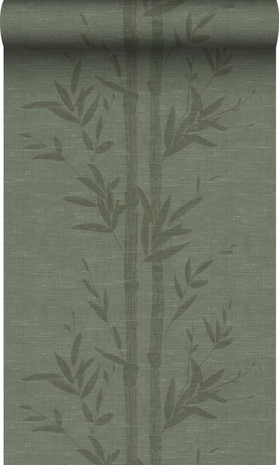 Origin Wallcoverings behang bamboe vergrijsd groen - 50 x 900 cm - 347928