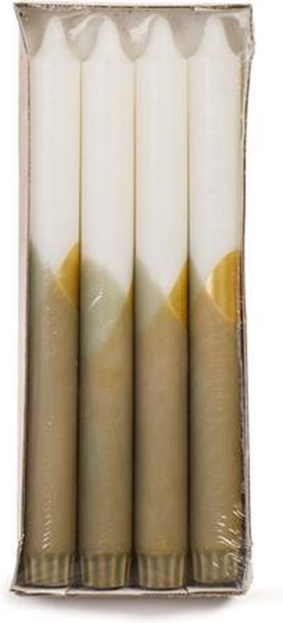 Rustik Lys - Kaars - Cross Dip Kaars - Eucalyptus - set 4 kaarsen - Dinerkaars - Figuurkaars