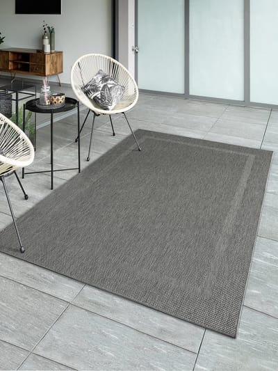 Karpet24 Sisal – Modern Laagpolig Vloerkleed voor Binnen & Buiten Antraciet-120 x 170 cm