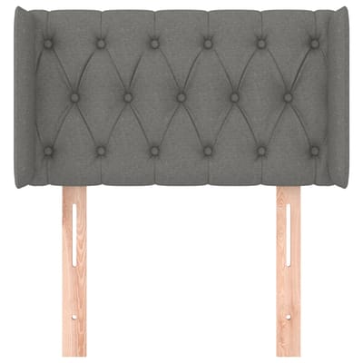 vidaXL - Hoofdbord - met - randen - 83x16x78/88 - cm - stof - donkergrijs