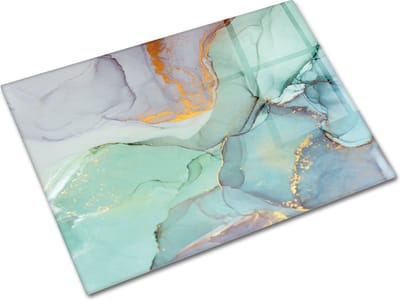Kleurrijk Marmerlook Tempered GlasSnijplank 30cm × 40cm - Glassnijplank