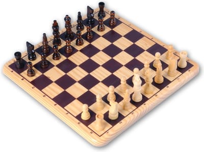 Schaakspel compleet– Schaakstukken No.3 van Gepolijst Palmhout – Inclusief Bord 29 x 29 cm – Stabiliteit & Luxe Spelervaring - Engelhart