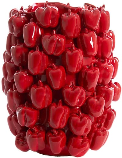Light & Living Vaas Bellpepper - Rood - 35x33x47cm - Keramiek - Modern - Bloemenvaas - Woondecoratie - Decoratieve vaas voor woonkamer of slaapkamer