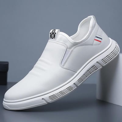 Nieuwe Zomer Heren Leren Casual Schoenen Koreaanse Stijl Zakelijke Trend Casual Ademend Zachte Zool Herenschoenen Leren Schoenen 43 gray